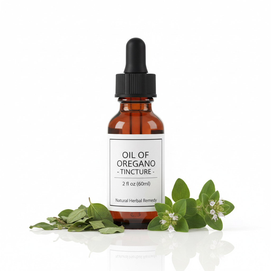 Oil of Oregano tincture in 2 oz dropper bottle