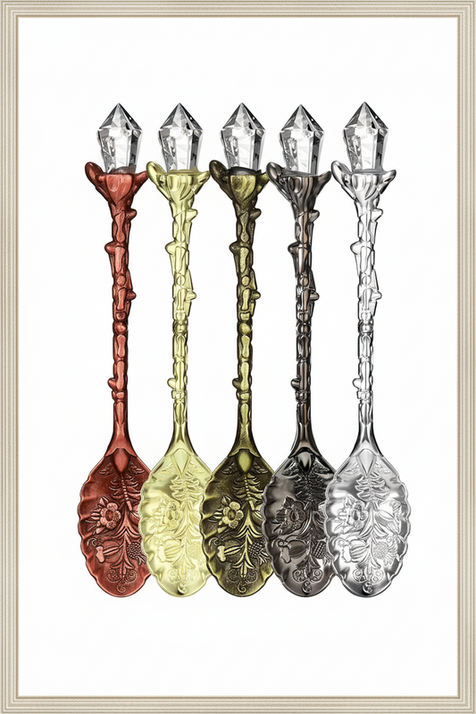Crystal Tea Spoon - Elegant Faux Crystal Handle