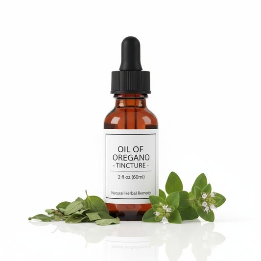 Oil of Oregano tincture in 2 oz dropper bottle